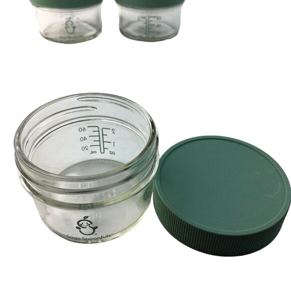 Reusable Baby Food Jars Sage Spoonfuls Quality Glass Storage Containers Lot 15 u - Picture 11 of 13